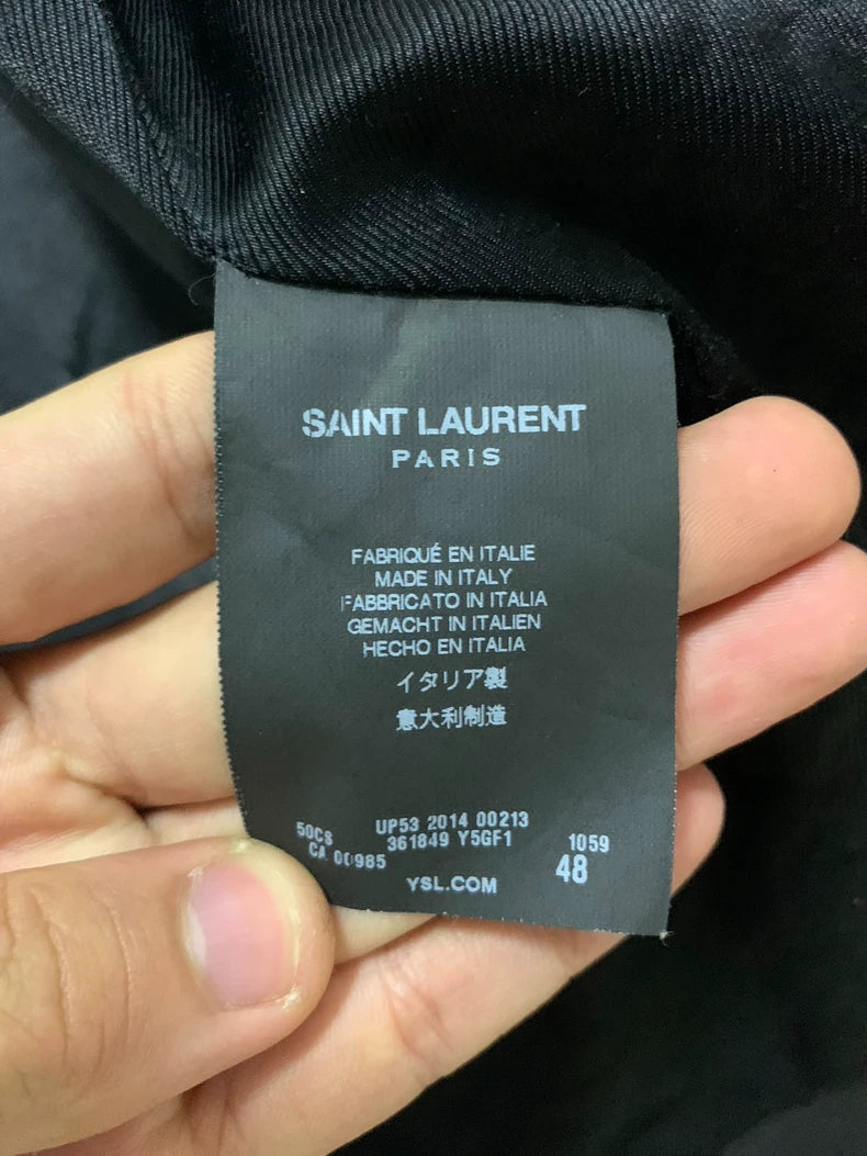 Saint Laurent Leopard Print Leather Jacket