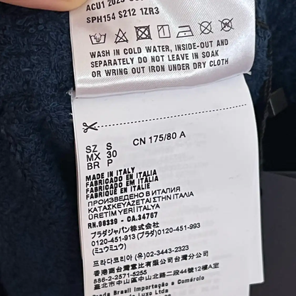 Prada S Size Blue Cotton Men's Shorts