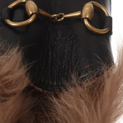 Gucci Black Fur-Lined Loafers 0079