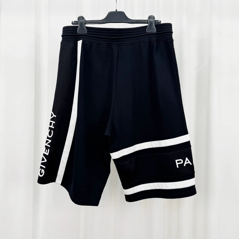 Givenchy Black Embroidered Letter Shorts-yf