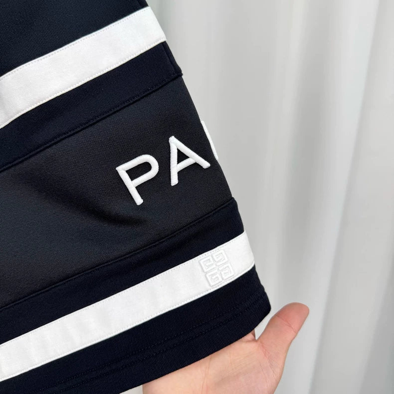 Givenchy Black Embroidered Letter Shorts-yf