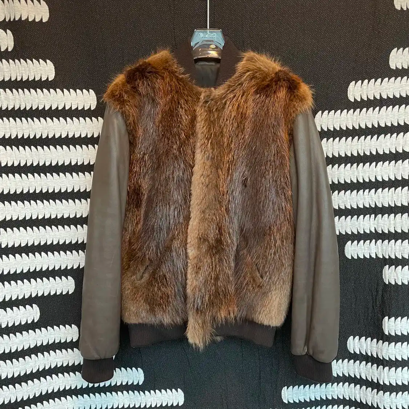 Givenchy Men's Brown Leather Bomber Jacket 0089