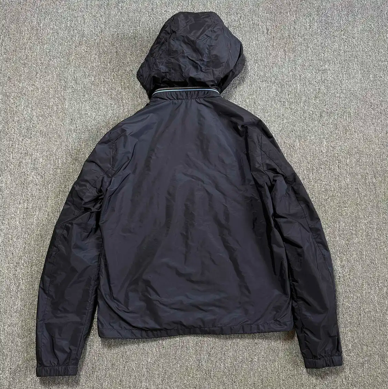 Prada Men's XL Navy Jacket with Hood