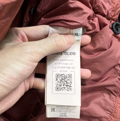 Stone Island XL Burgundy Cotton Puffer Jacket 0089