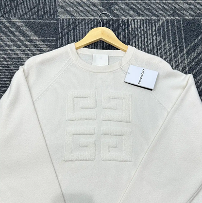 Givenchy Men's Cashmere Knit Sweater in Ivory 0089