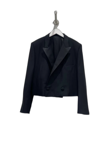 Celine Short Satin Black Suit Jacket