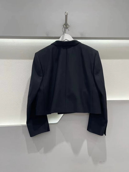 Celine Short Satin Black Suit Jacket