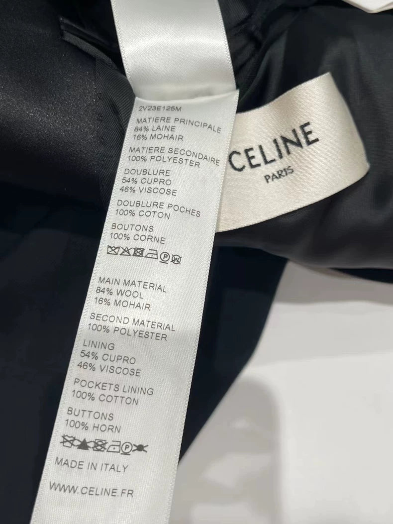 Celine Short Satin Black Suit Jacket