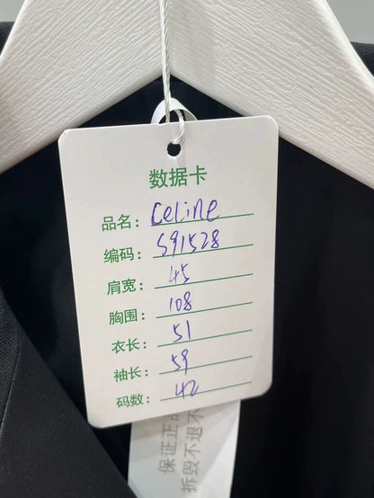 Celine Short Satin Black Suit Jacket