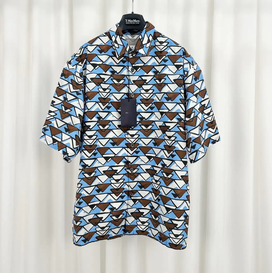 Prada Summer Multicolor Printed Short Sleeve Shirt