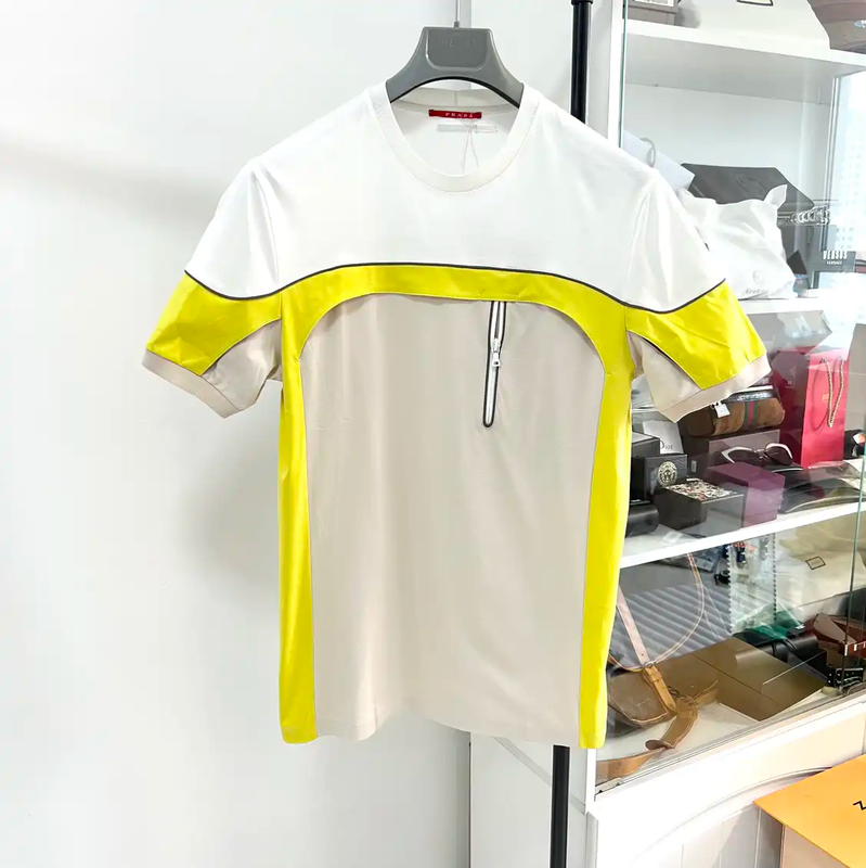 Prada Men's Summer Colorblock Cotton T-Shirt