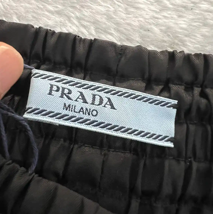 Prada Black Logo Cotton Casual Pants