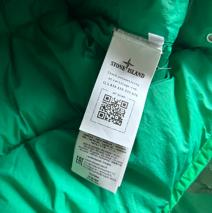 Stone Island Green Cotton Blend Puffer Jacket 0089