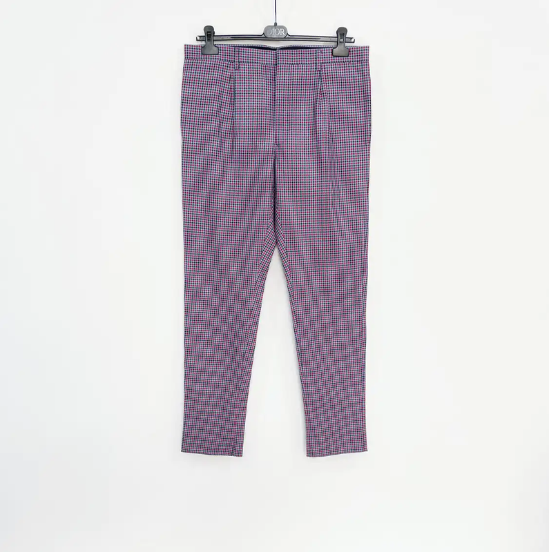 Prada XL Purple Wool Checkered Trousers