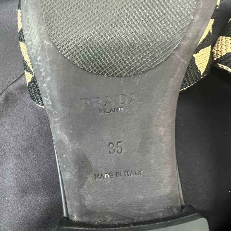 Prada Triangle Logo Flat Sandals