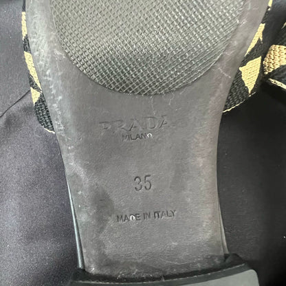 Prada Triangle Logo Flat Sandals