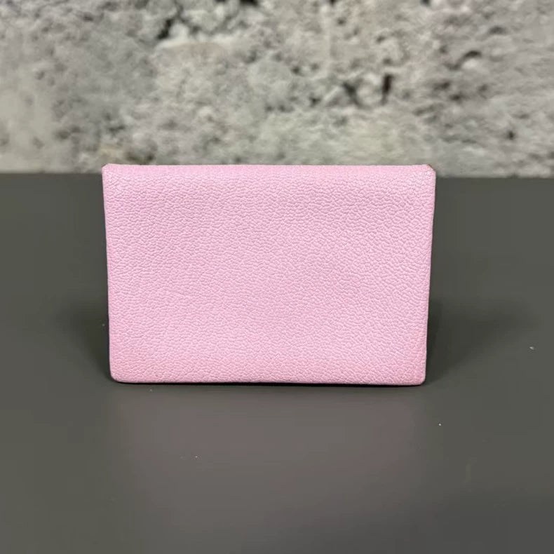 Hermes Calvi Card Holder in Pink