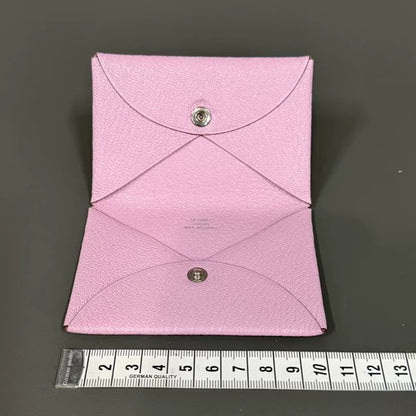 Hermes Calvi Card Holder in Pink