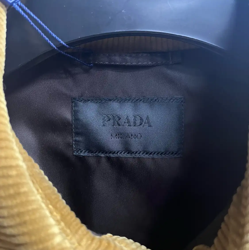Prada Men's Long Sleeve Yellow Cotton Shirt