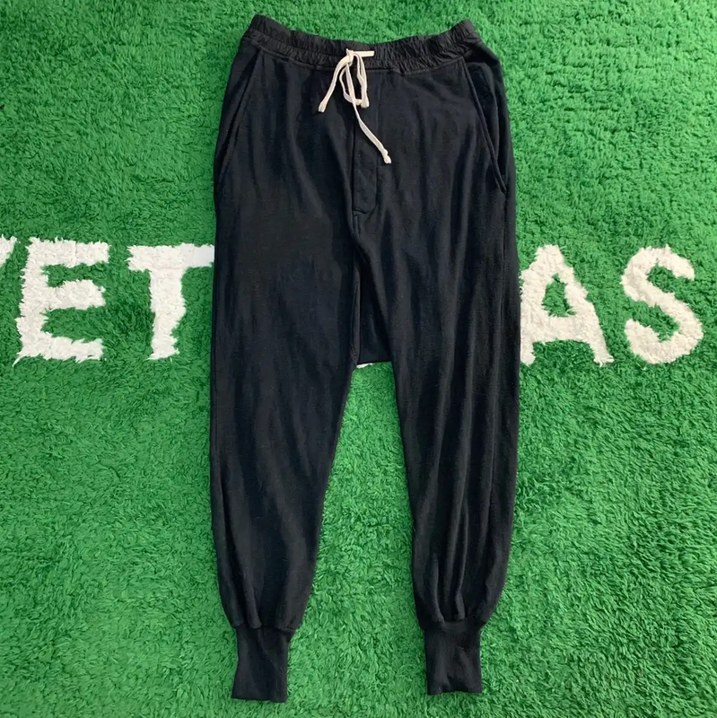 Rick Owens Black Cotton Casual Pants S-size 0089