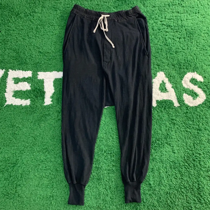 Rick Owens Black Cotton Casual Pants S-size 0089