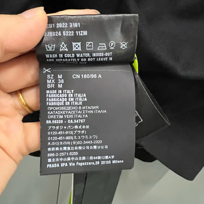 Prada Men's Black Logo Cotton Short Sleeve T-Shirt