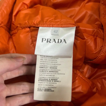 Prada Men's Orange Down Jacket Size S