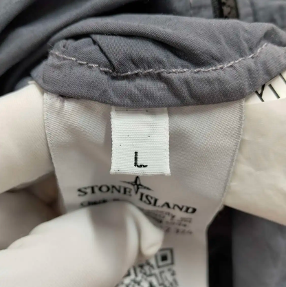 Stone Island Men's Light Gray Hooded Jacket 0089