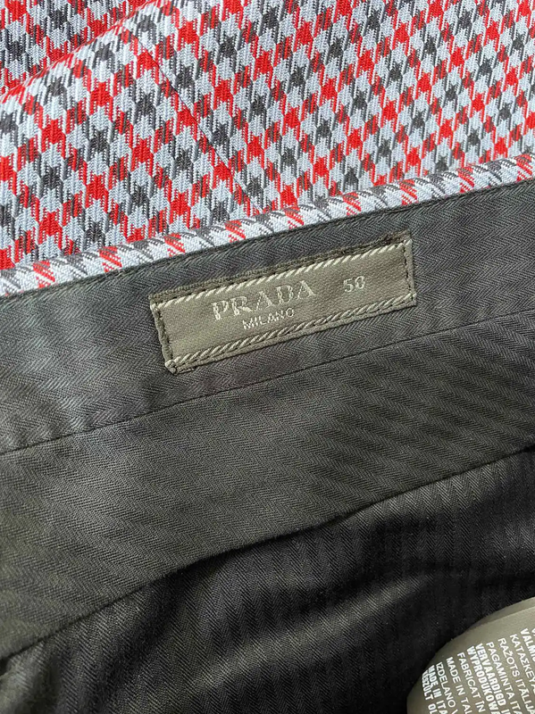Prada XL Purple Wool Checkered Trousers