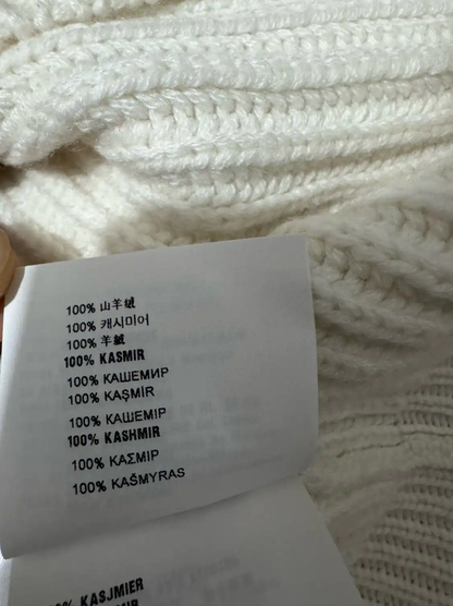 Prada Men's White Cashmere Embroidered Sweater