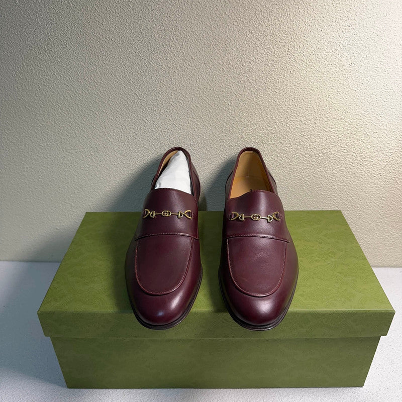 Gucci Maroon Horsebit Casual Shoes for Men 0079