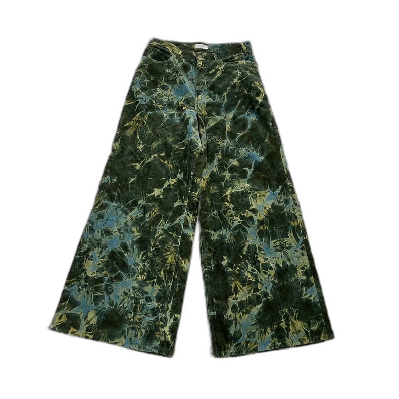 Celine Camouflage Tie-Dye Corduroy Pants