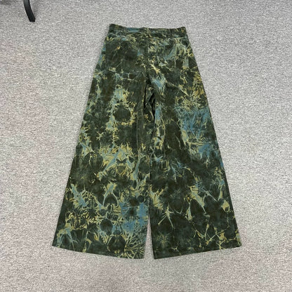 Celine Camouflage Tie-Dye Corduroy Pants