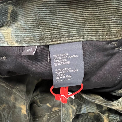 Celine Camouflage Tie-Dye Corduroy Pants