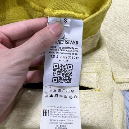 Stone Island Yellow Cotton Men's Shorts 0089