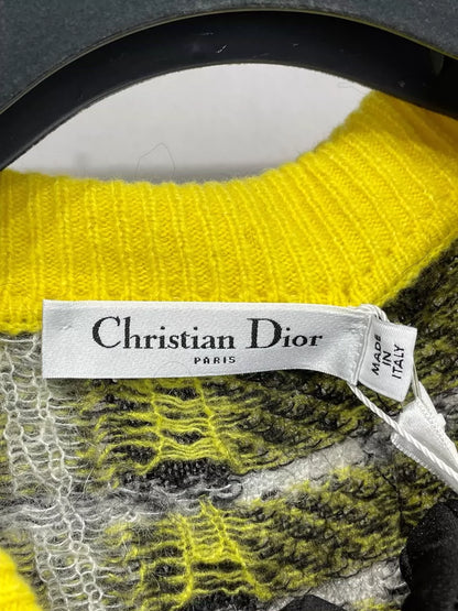 Dior Short Sleeve Knit Sweater with Plaid Pattern