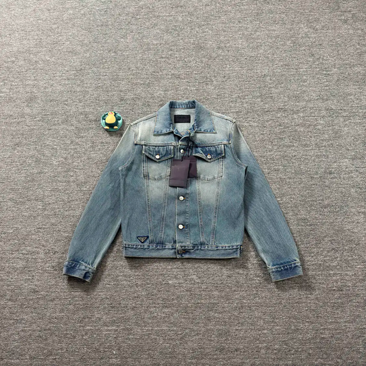 Prada Blue Cotton Men's Denim Jacket