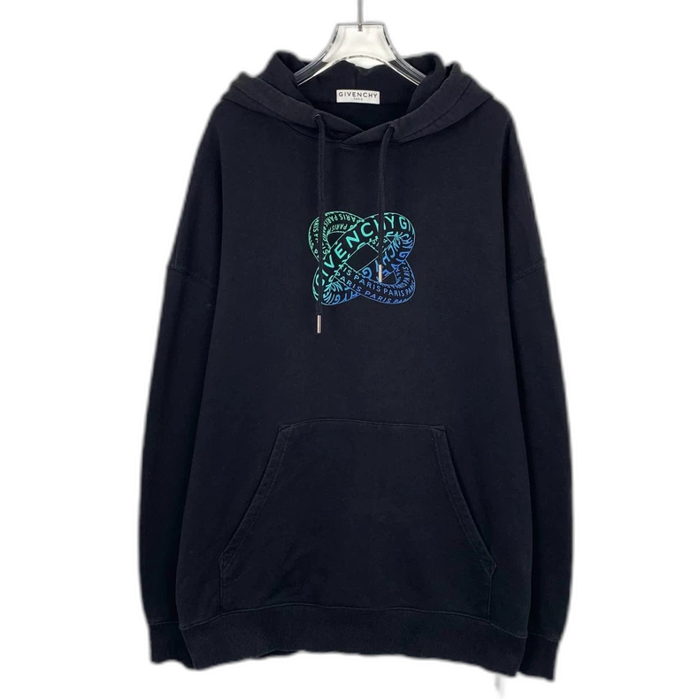 Givenchy Black Cotton Hoodie with Print