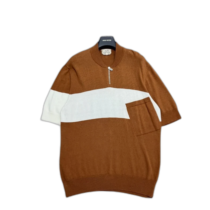 Hermes Color Block Short Sleeve Sweater-zp