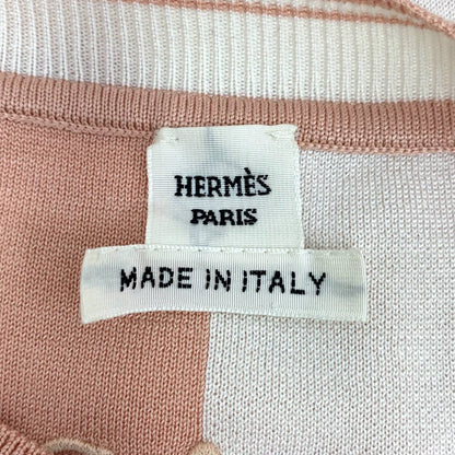 Hermes Colorblock Logo Print Silk T-Shirt-yf