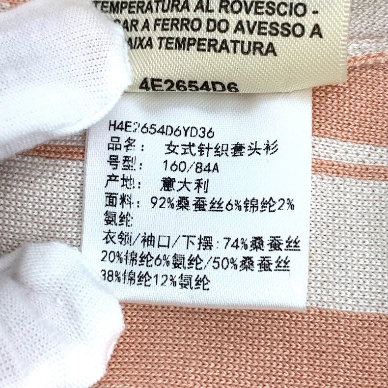 Hermes Colorblock Logo Print Silk T-Shirt-yf