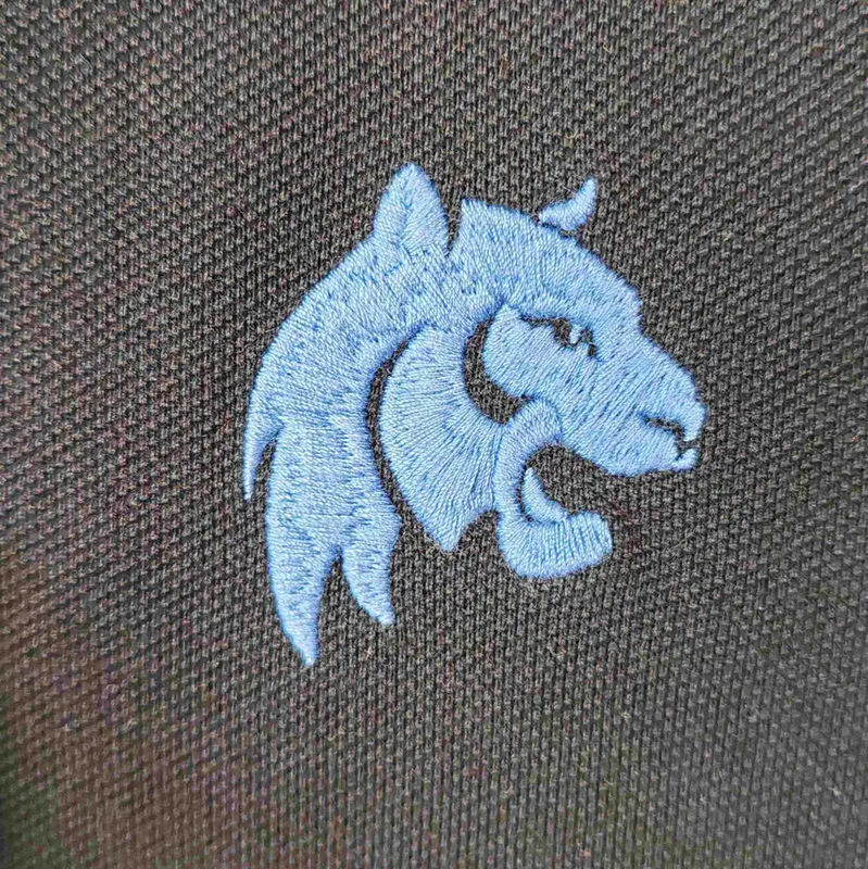 Prada Men's Black Polo Shirt with Blue Accents