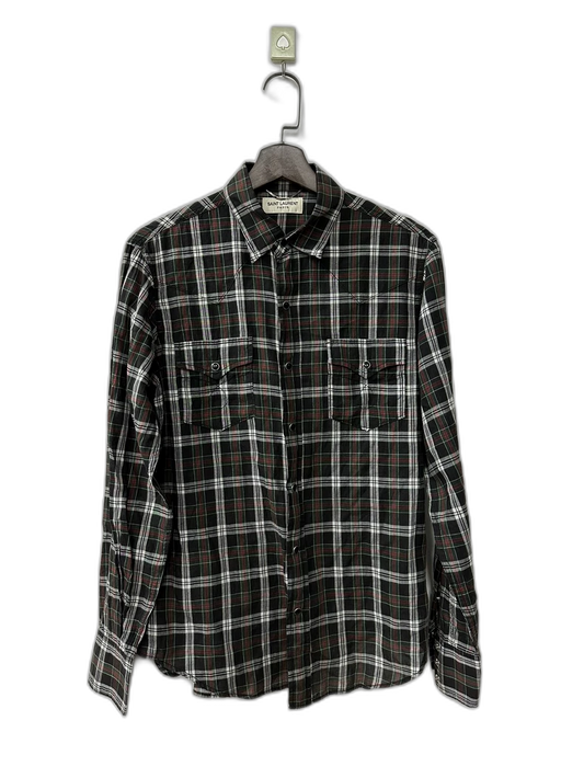 Saint Laurent SLP Checkered Long Sleeve Shirt