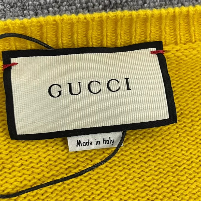 Gucci Yellow Striped Knit Sweater