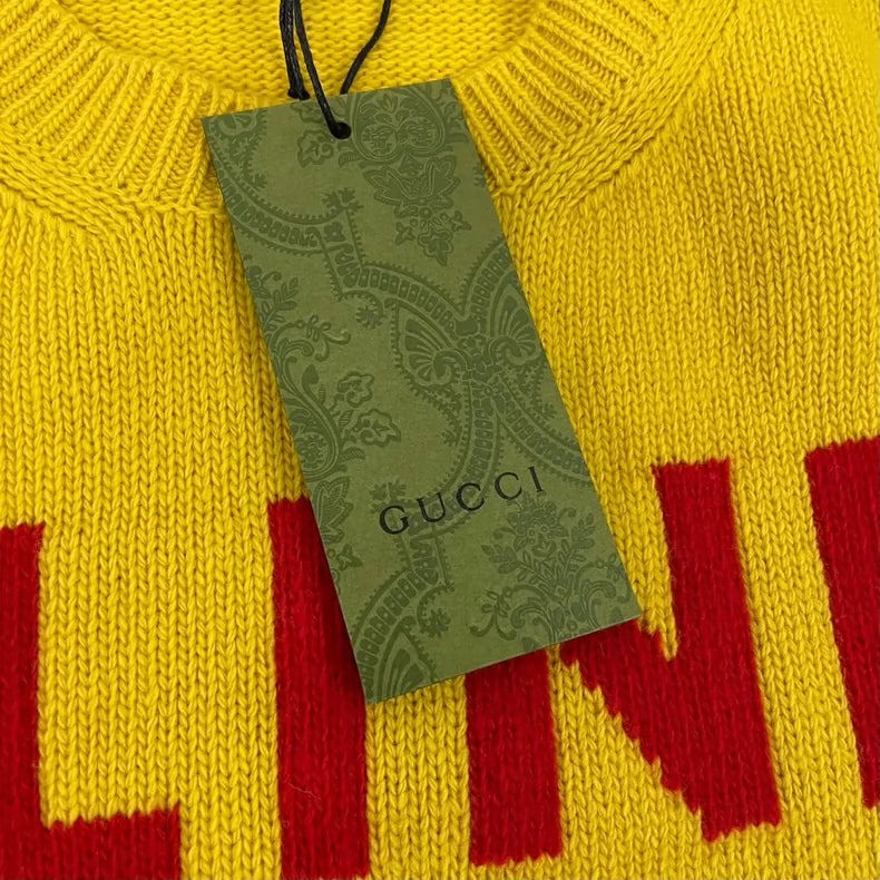 Gucci Yellow Striped Knit Sweater