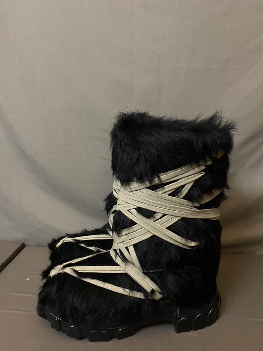 Rick Owens Strappy Fur Snow Boots-yf