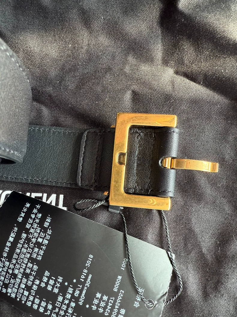 Saint Laurent Gold Buckle Leather Belt