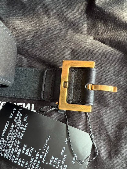 Saint Laurent Gold Buckle Leather Belt