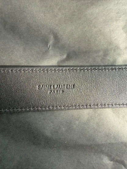 Saint Laurent Gold Buckle Leather Belt