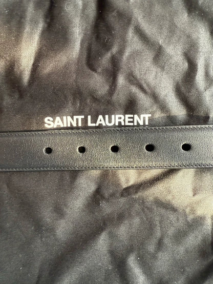 Saint Laurent Gold Buckle Leather Belt